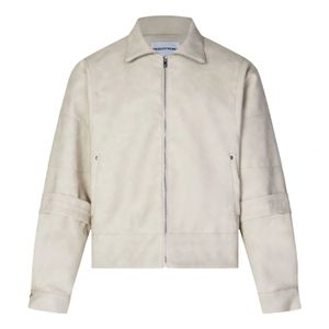 MADEEXTREME Retro Maillard Halo gefärbter gewaschener Leder-Baumwollmantel, Winterwärme, verdickter Mantel für Herren 231221