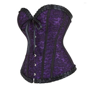 Mulheres Shapers Mulheres Sexy Espartilhos Bustiers Tops Corpo Shaper Tamanho S a 6XL Vintage Gótico Floral Lace Plissado Overbust Corset Bustier