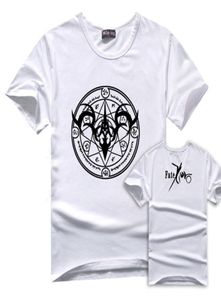 FG 1509 Fate zero Stay Night Tshirt Anime White Red Black Camise