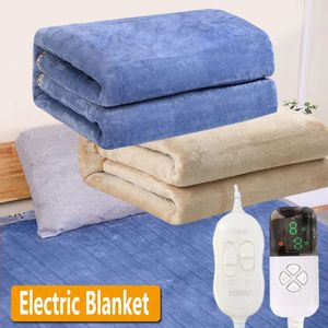 Flannel Electric Blanket Bed Double 220V Heating Blankets Thermal 2 persons 9 Level Temperature Smart Remote 231221