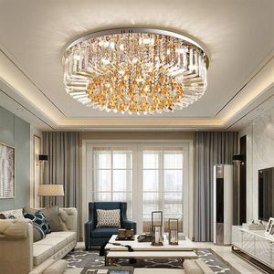 LED Light Modern Ceiling Lights Fixture European K9 Crystal Ceiling Lamp Home Indoor Lighting Remote Control 3 White Colors Dimmab2639