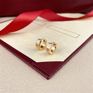 High Polished Fashion Jewelry Gifts stud Earrings Hip Hop Gold Sliver Rose Earrings for Women Party Wedding Hoop Whole holiday2363