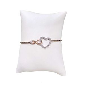 Браслет Swarovskis, дизайнерский женский браслет оригинального качества, новый браслет из чистого серебра с сердечком, вечный романтический женский браслет в подарок