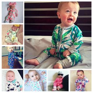 Vårens höst långärmad pojke tjej bomull baby tecknad romper barn onesies kläder jumpsuit född spädbarn pyjamas kläder 231220