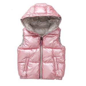 Criança colete crianças outerwear casacos de inverno crianças roupas quentes com capuz algodão bebê meninos meninas colete para a idade 311 anos 231220