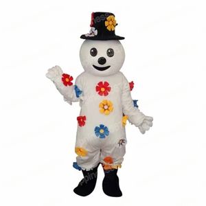 Vuxen storlek Flower Snowman Mascot Costumes Cartoon Character Outfit Suit Carnival Adults Size Halloween Christmas Party Carnival Dress Suits For Men Women