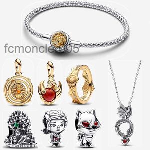 2023 Autumn New Designer Bracelets for Women Jewelry Gift Earring Gold Ring Thrones House Diy Fit Pandoras Moments Stud Chain Bracelet Charm Necklace E9F9