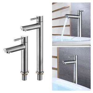 Bathroom Sink Faucets Classic Basin Faucet Stainless Steel Wash Tap Single Cold Water Deck Mounted Handle Kitchen