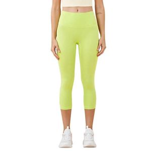 Roupas lu27 cintura alta capris yoga calças femininas bolso traseiro nu esportes fitness ginásio leggings correndo exercício collants