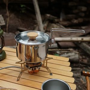 Outdoor Multifunctional 304 Stainless Steel Kettle Mountaineering Portable Coffee Pot Hunting Multitool Camping Supplies Hiking 231221