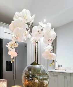 Dekorativa blommor kransar silke konstgjord fjäril orkidéblomma bukett phalaenopsis falska hem bröllop dekoration diy hantverk 1682821