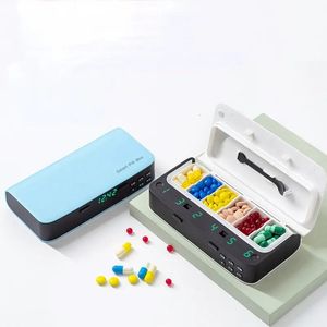 Objekt Övriga hälsoskönhetsartiklar 6 Grid Pill Box Smart Medicine Lagring Elektronisk Timing Påminnelse Alarm Timer Hälso -tablett Containera
