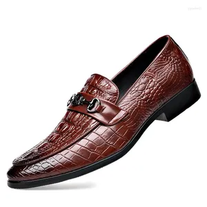 Vestido sapatos crocodilo patten homens negócios oxford masculino sapato formal 2023 moda mocassin pu panos de couro plus size