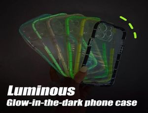 Светящийся чехол-бампер для телефона для iphone 14 13 12 11 pro max xr xs 7 8 Plus Glowinthedark Clear Прозрачный противоударный Prot5928553