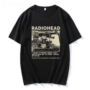 メンズTシャツラジオヘッドTシャツメンヴィンテージクラシックティーノースアメリカツアーロックボーイカミゼタスホップホップユニセックス100％コットン特大トップスル2312.21