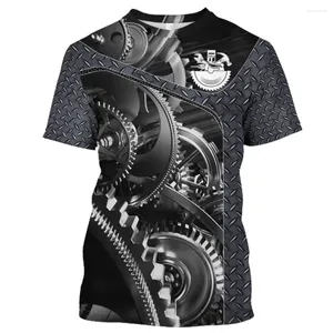 Camiseta masculina steampunk camisa de grandes dimensões férias homem impressão verão roupas casuais todos os dias o-pescoço masculino manga curta t