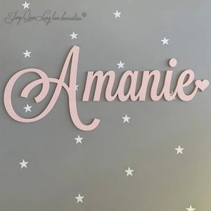 Large wooden name sign personalised Heart wall plaque childrens room sign po prop wedding name sign Nursery decor Baby word 231221