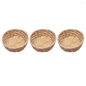 Conjuntos de louça 3 Pcs Carteira Tecido Cesta Lanche Home Servindo Frutas Recipiente Armazenamento Tigela Pão