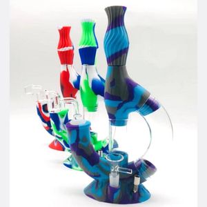 11 -calowy szklany bong krzemionkowy żel Microscope Glass Hookah 3Colors Water Rura 14 mm złącza z miską