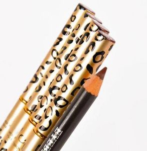 Nya Leopard Women Eyebrow Waterproof Black Brown Pencil With Brush Make Up Eyeliner 5 Färger för Välj 5pcslot2048181