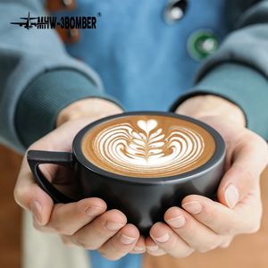 Profesyonel espress latte kahve fincan seti pop sanat seramik kupa ile Saucers ev ofis çay bardağı şık kafe bar aksesuar 231221