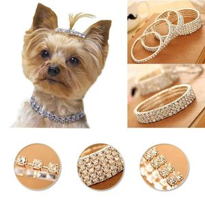 Dog Collars Crystal Collar Necklace Rhinestone Pet For Cats Dogs Collier Gato Supplies Wedding Jewelry Accessory