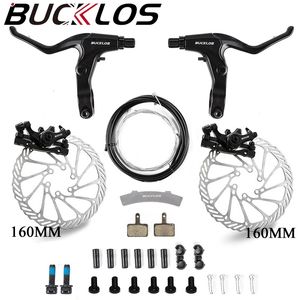 Bicycle Brake Set Mechanical Mountain Bike Front Rear kit With 160mm Disc Rotors Builtin Pad Cycling Double 231221