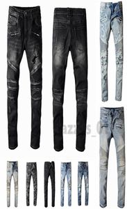 Jeans jeans jeans in difficoltà bicchetta strappata motociclette motociclette di motociclisti in fitta per motociclisti in jeans per uomini pantaloni neri