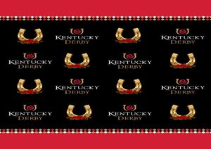 Kentucky Derby Horseshoe Rose Vinyl Pography Backdrops Step and Repeat Red White Black Po Booth Backgrounds for Party Studio2520541