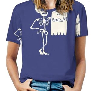 Women's T Shirts Body Soul Women T-shirt Crewneck Casual Short Sleeve Tops Summer Tees skelett Skull Ghost Friends Friendship Funn