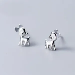 Studörhängen MloveACC Authentic 925 Sterling Silver Animal Collection Deer Small For Women Fashion Jewelry S925
