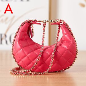 Half Moon Bag Tasarımcı Kadın Çapraz Kod Tasarımcı Çanta Lambskin Küçük Hobo Çanta 20cm 10a En Kaliteli Elmas Kafes Lüks Çanta C036 Kutu