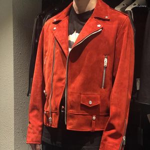 Men's Jackets Carmine France Suede Slim Motorcycle Jacket Leather