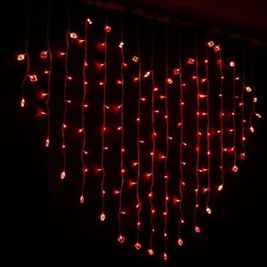 LED Noel Perde Işık Düğün Dekorasyon Işık Kalp Renkleri Peri Perde Işıkları Xmax Party Dekor Ev Açık Led Dizeleri L1897