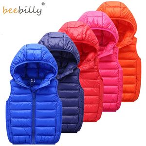 Crianças colete crianças meninas com capuz jaqueta inverno outono coletes para menino bebê outerwear casacos grandes adolescentes roupas de menina 231220