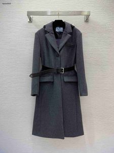 women designer overcoat Long sleeve jacket Splicing fashion Waist over knee woolen high quality coat The hat is detachable Dec 21 New