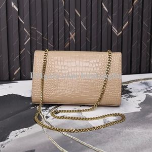 S Women Handbag Counter Bag Woman Leather Leather أصلي مربع مربع الأزياء حقائب الأزياء القابض التمساح السيدات PHO2954