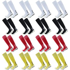 4 Pairs Of Long Competition Training Nonslip Silicone Soccer Socks Plaid Pattern Outdoor Sports Breathable Football 231220