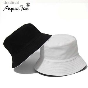 Cappelli larghi cappelli da secchio cappelli neri con cappello a secchio solido bordo due laterali unisex unisex semplice cappellini hip hop gorros uomini donne panoramica panoramica boonie boonie sunhatl231221