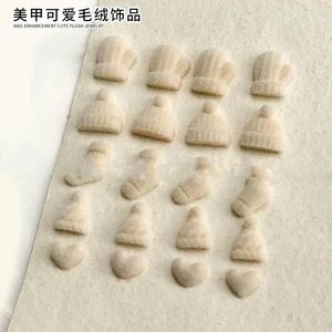 Nagelkonstdekorationer 10st söt hatt björn kärlekshandskar prydnad harts charms bulk 3d japan dekoration delar manikyr tillbehör