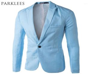 Men039s Suits Blazers hela märke Sky Blue Men Costume Veste Homme 2022 Ankomst Mens Slim Fit Jacket Stylish Red Black P8555859