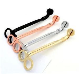 Snuffers de aço inoxidável vela pavio trimmer rosa ouro vela tesoura cortador vela pavio trimmer lâmpada óleo guarnição tesoura cortador 1221