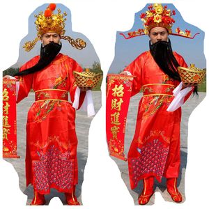 Celebration Chinese New Year Wealth God Mammon Costume Party Garment Festival Clothing Fortune King Cosplay Halloween Outfit