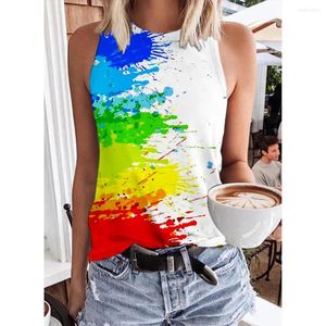 Women's Tanks Spring Summer Abstract Colorful Flowers Tank Top 3D Print Female Clothing Vest Harajuku Fashion Style Sexy Girls