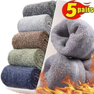 Schneewolle dicke Männer Handtuch super kalt für Terry Socken Männer Stiefel thermischer Winter Baumwollsocken warmes Merino 5pairs Sport 231221