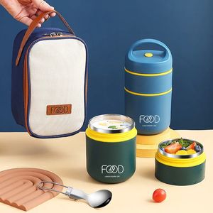 Thermal Lunch Box Stainless Steel Insulated Lunch Bag Food Warmer 510/680ml Thermos Soup Cup Lunch Box for Kids School Outdoor 231221