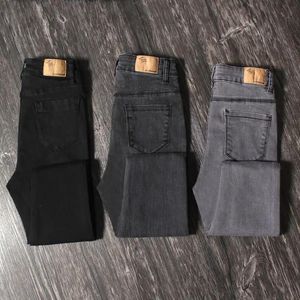 Jeans Autumn Multisize Black Jeans Women's High Waist Tight Stretch Smoky Gray Skinny Pencil Cropped Pants Without Front Pocket Jeans