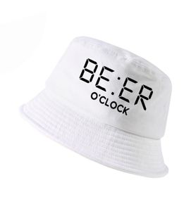 100 algodão engraçado cerveja oclock impressão homens pescador chapéus legal verão engraçado masculino feminino balde chapéu ao ar livre panamá pesca cap2567369