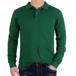 Polo da uomo di alta qualità Piccolo cavallo Polo da uomo Polo classica Moda Homme Manica lunga Usa Top Hombre Ricamo Camicia maschile tinta unita