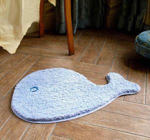 Mattor Nicerug Microfiber Söt tecknad djur Dolphin -formade mattor och matta för Childern Bath Mat Living Room Kids Bedrood8760642943539